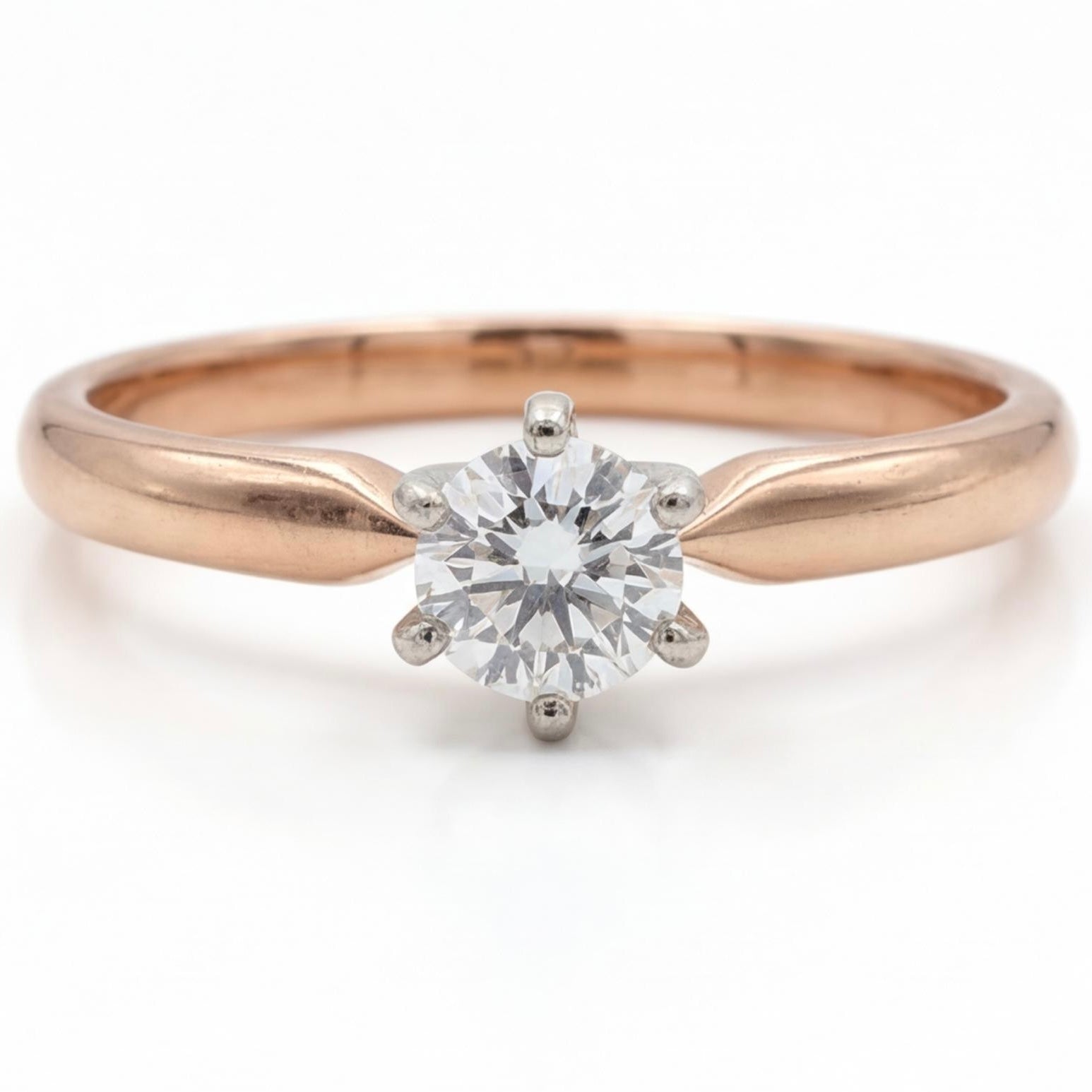 טבעת זהב 14K רוז גולד יהלום סוליטר טבעי 0.30 מק״ט 921