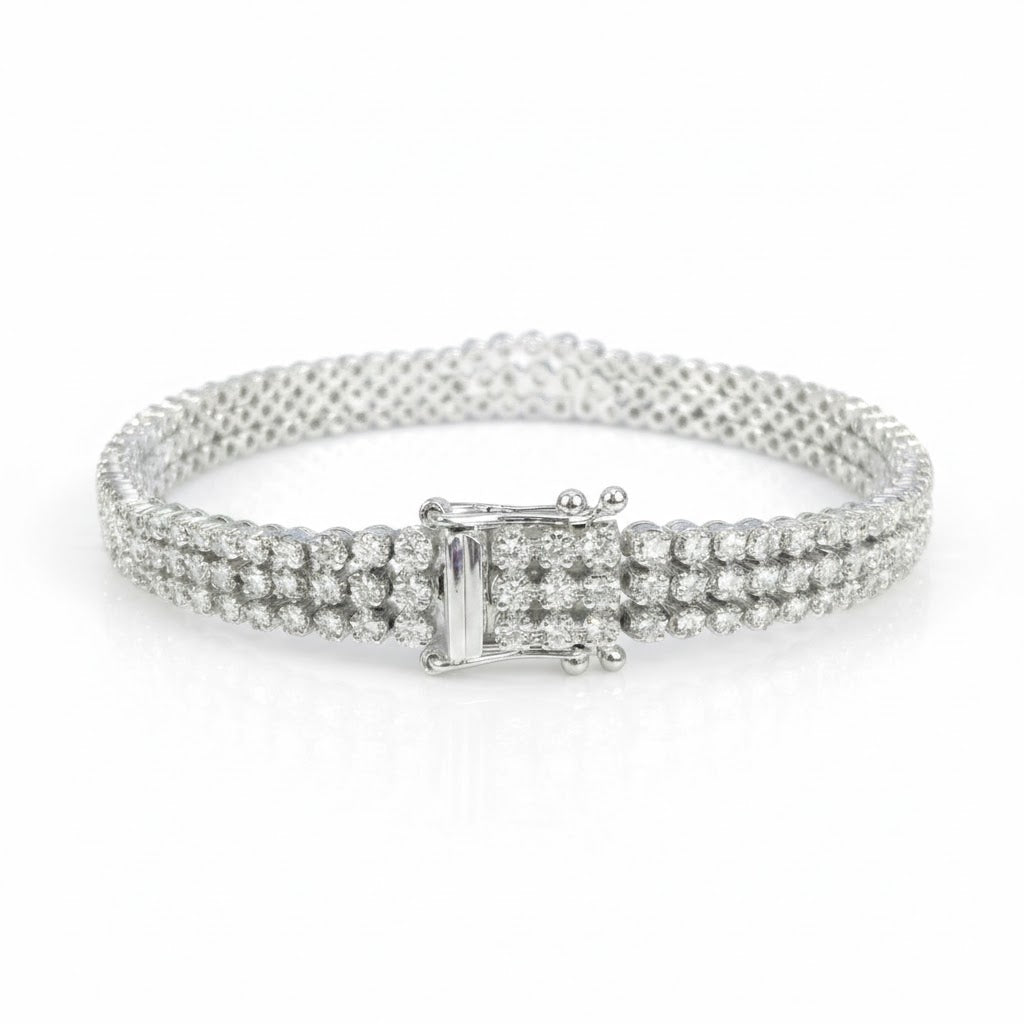 שלישיית צמידי טניס זהב 18K יהלומים 3.00 קראט מק״ט 58