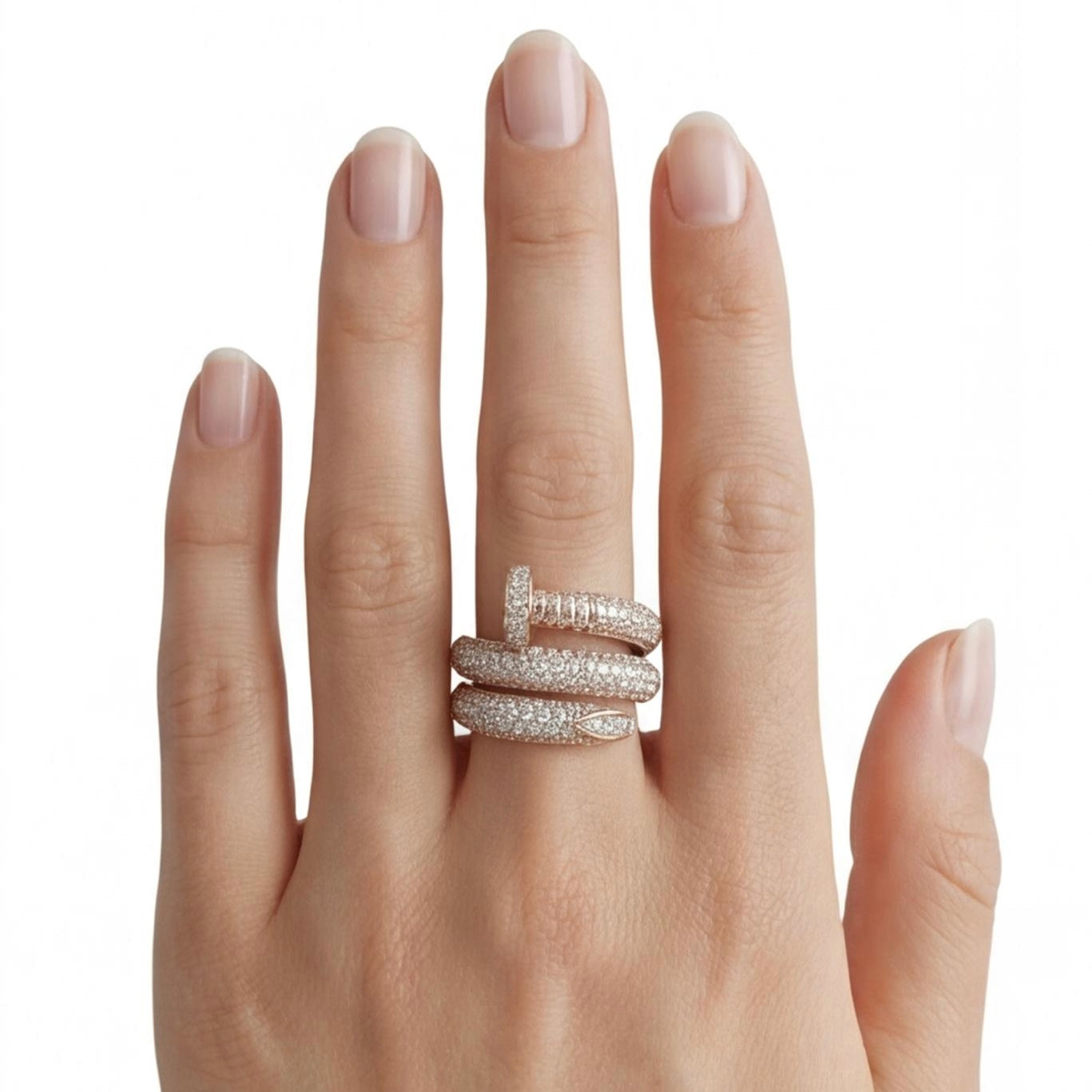 טבעת בורג זהב 14K רוז גולד יהלומים 2.90 קראט מק״ט 272