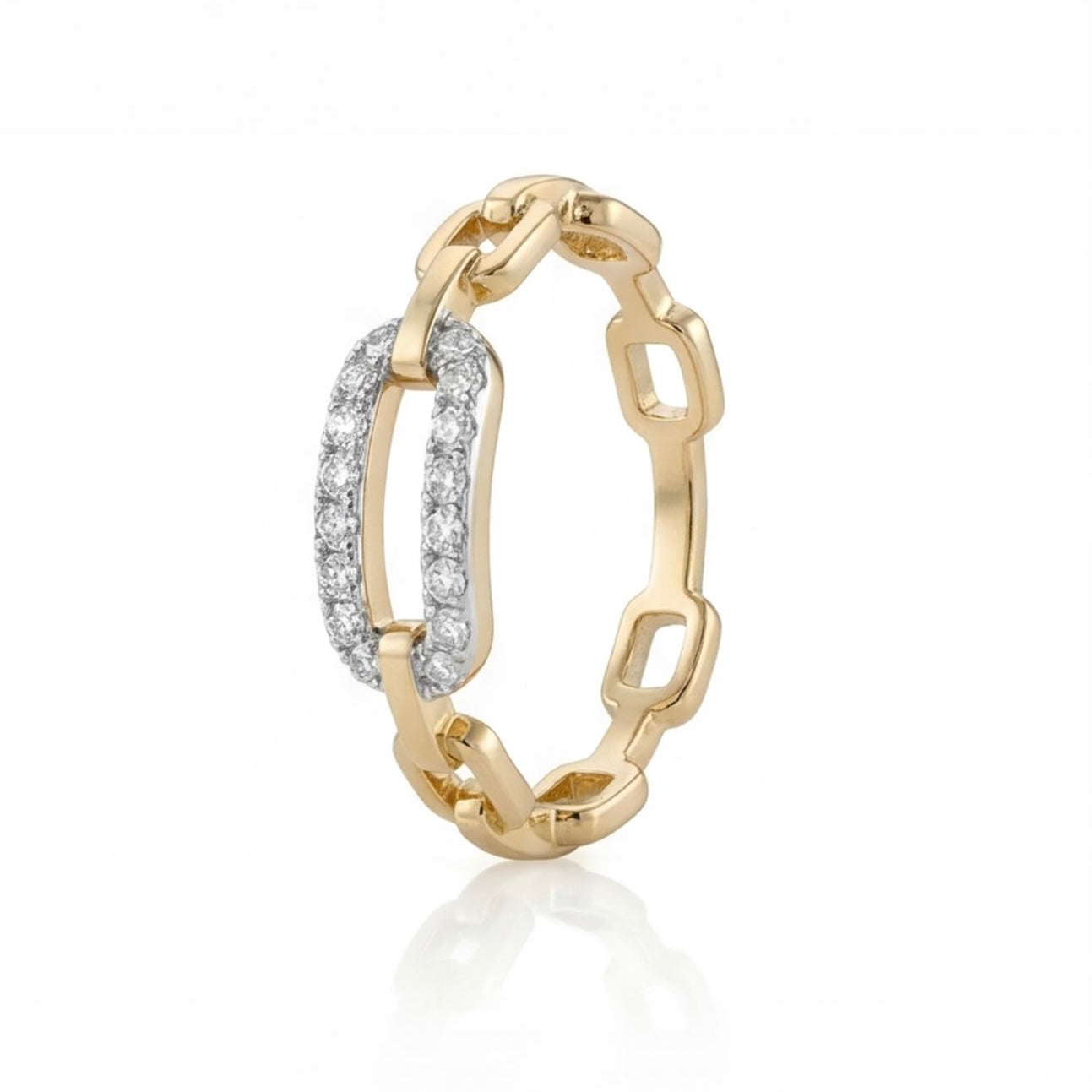 טבעת זהב 14K צהוב יהלומים 0.15 קראט מק״ט 967