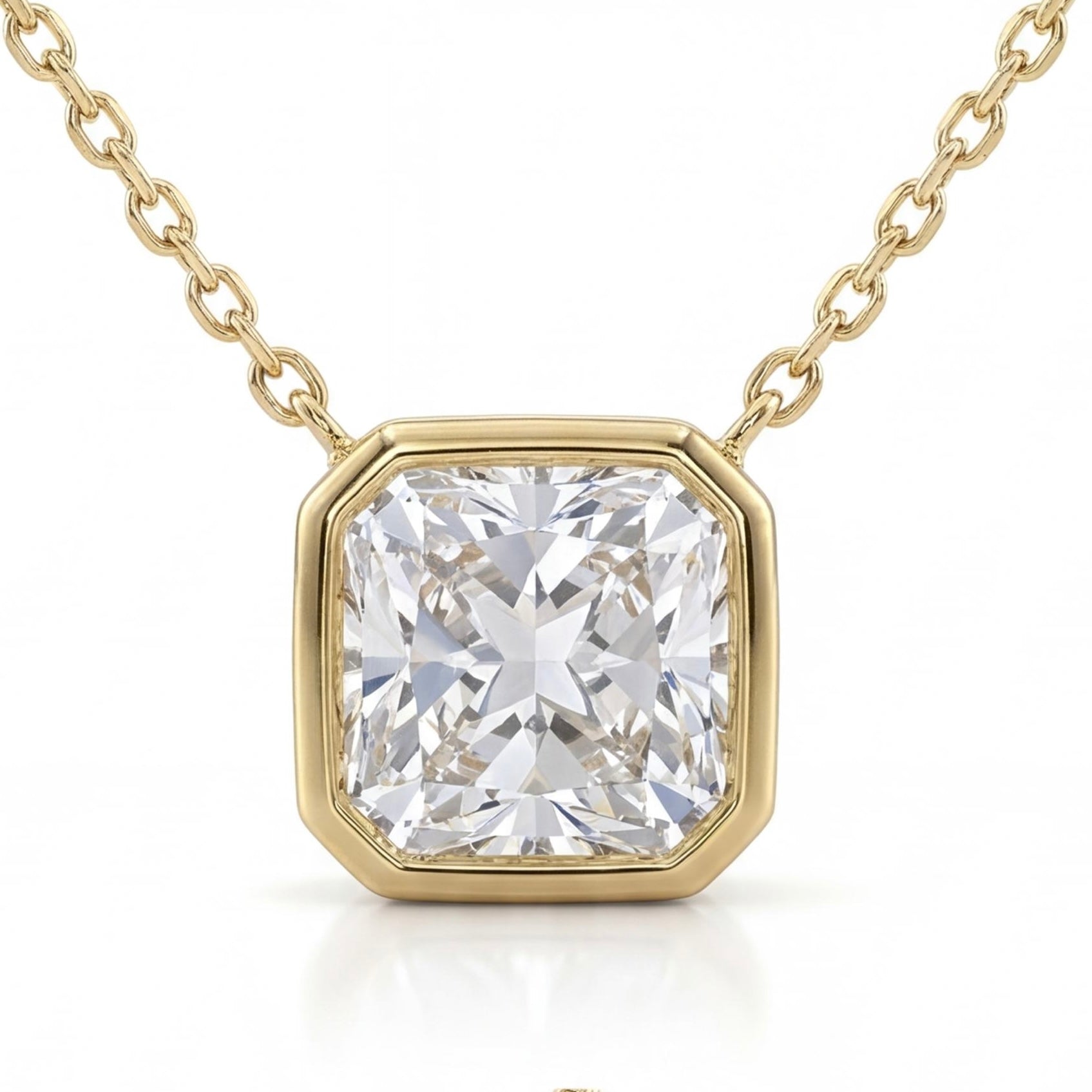 שרשרת זהב 14K צהוב יהלום רדיאנט טבעי מטופל 1.16 קראט מק״ט 991